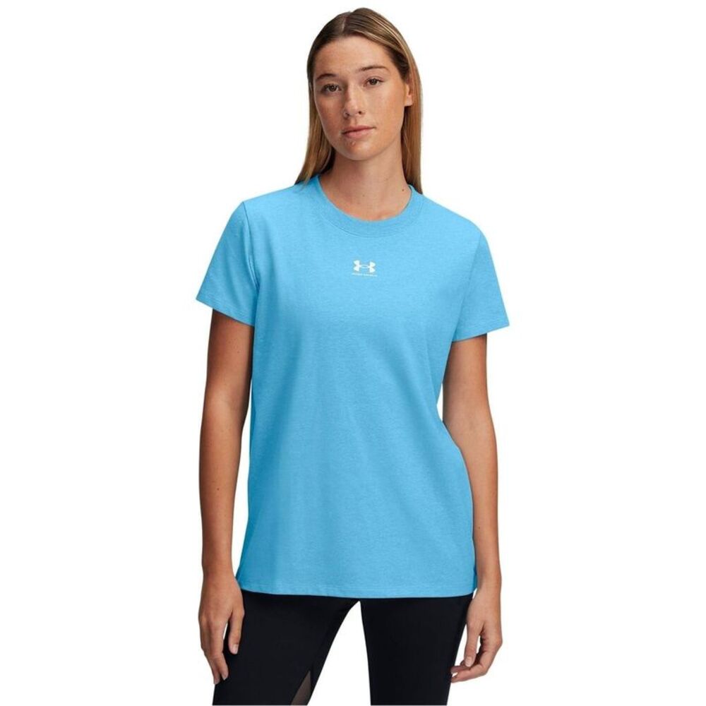 Under Armour Womens/Ladies Rival Core Oversized Short-Sleeved T-Shirt / Elysium